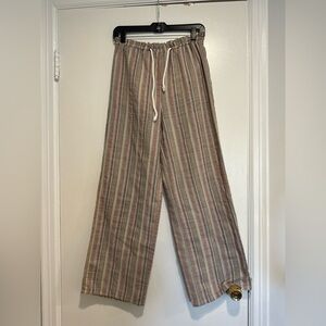 Women's Sz: S Paper Crane Lightweight Striped Wide Leg Drawstring.